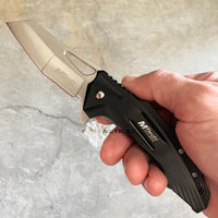 Mtech USA Wharncliffe Spring Assisted Tactical Pocket Knife Black / Silver 3.5"
