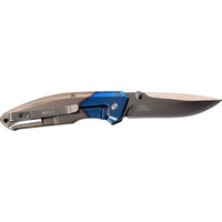 MTech USA Ball Bearing Chrome / Silver / Blue Manual Folding Pocket Knife w Tinite Coating 3.5"
