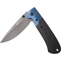 MTech USA Ball Bearing Gray / Black / Blue Manual Folding Pocket Knife w G10 Scales 3.75"
