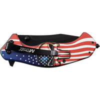 MTech USA Flag Textured 3D Punisher Skull Spring Assisted Knife Red / White / Blue & Black KS-A1025A 3.75"
