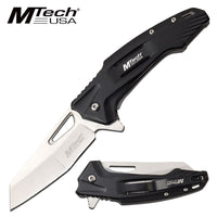 Mtech USA Wharncliffe Spring Assisted Tactical Pocket Knife Black / Silver 3.5"
