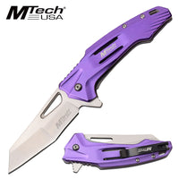 Mtech USA Spring Assisted Tactical Pocket Knife Black / Purple 3.5"
