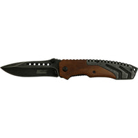 MTech Evolution Gray / Black Stonewash and Wooden Spring Assisted Tactical Knife 3.5" MTE-A004-WD