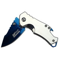 MTech Evolution MTE-A005-BLS Blue and Chrome / Silver Spring Assisted Compact Knife with Bottle Opener
