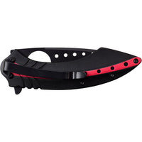 MTech Evolution MTE-A018-BR Black and Red Spring Assisted Tactical Knife with Thumb Ring 3.5"