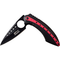 MTech Evolution MTE-A018-BR Black and Red Spring Assisted Tactical Knife with Thumb Ring 3.5"
