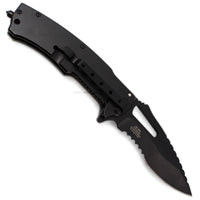 MTech USA Forest Digital Camo Spring Assisted Military Rescue / Tactical Knife Black Green & Tan 4"
