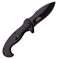 MTech USA Heavy Duty Midnight Ops w Gold Textured Skull Spring Assisted Knife Black 4"
