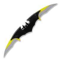 Pacific Solutions Bat Wing Double Bladed Spring Assisted Knife Black Silver & Yellow Dual 3"
