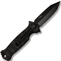 Pacific Solutions Groove Molded Enhanced Grip Spear Point Black Spring Assisted Knife 3.75"
