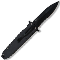 Pacific Solutions Punisher Skull Spring Assisted Stiletto Knife Black and White 3.5"
