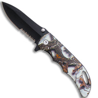 Pacific Solutions KS3129SN Compact Snowblind Wooded Camouflage Black Spring Assisted Knife 3"
