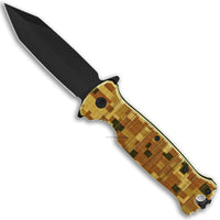 Pacific Solutions Desert Digital Camouflage Spear Point Brown and Tan Spring Assisted Knife 3.75"
