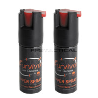 Quantity 2x Survivor Pepper Spray Self Defense / Protection Keychains w Zebra Leather Cases USA Made
