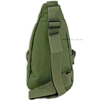 East West USA Olive Drab Green Tactical Military Sling Backpack w Removable USA Flag Patch
