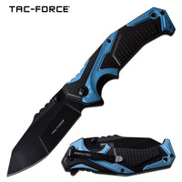 Tac-Force Spring Assisted Heavy Duty Tactical Pocket Knife Black & Blue 4"
