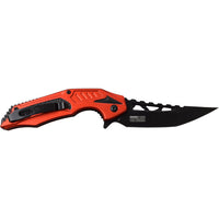 Tac-Force Red & Black Trailing Point Spring Assisted Fishing & Hunting Knife 4"