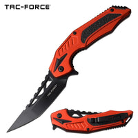 Tac-Force Red & Black Trailing Point Spring Assisted Fishing & Hunting Knife 4"