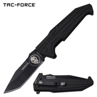 Tac-Force Midnight Ops Black Spring Assisted Skull Knife with G10 Scales / Black 3.75"
