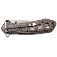 Tac-Force Pewter / Gunmetal & Silver Spring Assisted Tanto Blade EDC Knife 3.5"