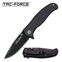 Tac-Force Classic Black Spring Assisted Compact Pocket Knife w Aluminum G10 Style Scales TF-420BK 3"