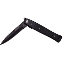 Tac-Force TF-428G10 Milano Spring Assisted Stiletto Pocket Knife Black with G10 Scales 3.75"
