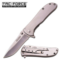 Tac-Force Chrome Mirror Finish Classic Style Spring Assisted Compact Pocket Knife 2.75"