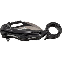 Tac-Force Black and Gray Karambit Spring Assisted Tactical Rescue Knife w Seat Belt Cutter 3"
