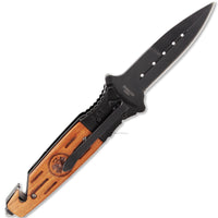 Tac-Force EMS / EMT Spring Assisted Rescue Knife Black with Wood Scales 3.5"
