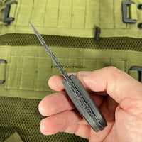 Mtech USA Black Ash / Gray Stonewash Miniature Full Tang Fixed Blade Knife w Snap Lock Sheath 2.5"