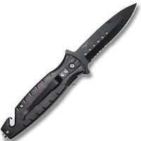 Pacific Solutions Ultimate Survival Spring Assisted Knife Black & Red 3.5"
