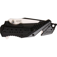Tac-Force TF-640 Pewter Gunmetal / Silver & Black Two Tone Spring Assisted Tanto Blade EDC Knife 3.5"