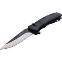 MTech USA MT-1149BK Ball Bearing Black / Silver Compact Manual Folding Pocket Knife w Aluminum Scales 2.75"
