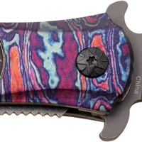 Mtech USA Timascus Rainbow & Gray Tinite Coated Spring Assisted Stiletto Knife 3.5"