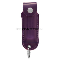 Survivor Pepper Spray Self Defense / Protection Keychain w Purple Leather Case USA Made
