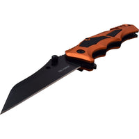 Tac-Force EMS / EMT Spring Assisted Rescue Knife Black / Orange w Aluminum Scales and G10 Inlay 3.5"