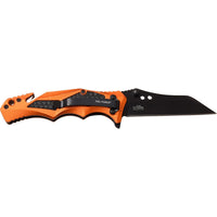 Tac-Force EMS / EMT Spring Assisted Rescue Knife Black / Orange w Aluminum Scales and G10 Inlay 3.5"
