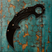 Pacific Solutions KS2173BK Black Karambit Spring Assisted Knife with G10 Textured ABS Scales 2.5"
